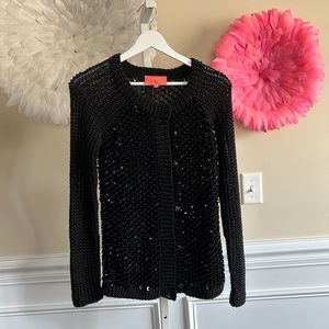 Black Sequined Beaded  Manoush Cardigan Size S